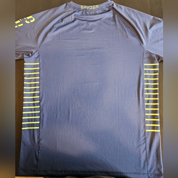 Spyder Men’s Solid & Side Stripe Long Sleeve Swim Rash Guard SPF 30+ Blue - Picture 2 of 9